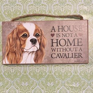 Cavalier Dog Wall Decor - Brown and White